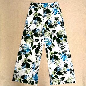 Banana Republic Wide Leg Casual Colorful Floral Tropical Wide Leg Pant 6